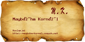 Mayböhm Kornél névjegykártya